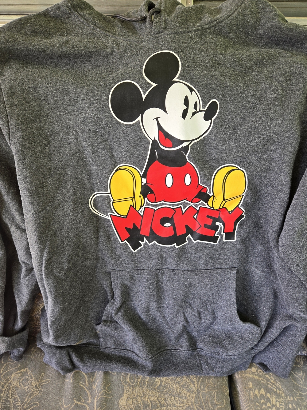 Disney Mickey Mouse Hoodie - Gray with Black Trim
